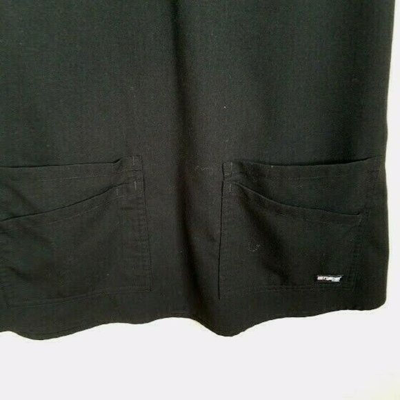 Greys Anatomy By Barco Womens Black Scrub Set Size Medium Stretch Top Pants - Picture 6 of 12